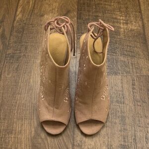 Elegant Pink Peep-Toe Women's Shoes